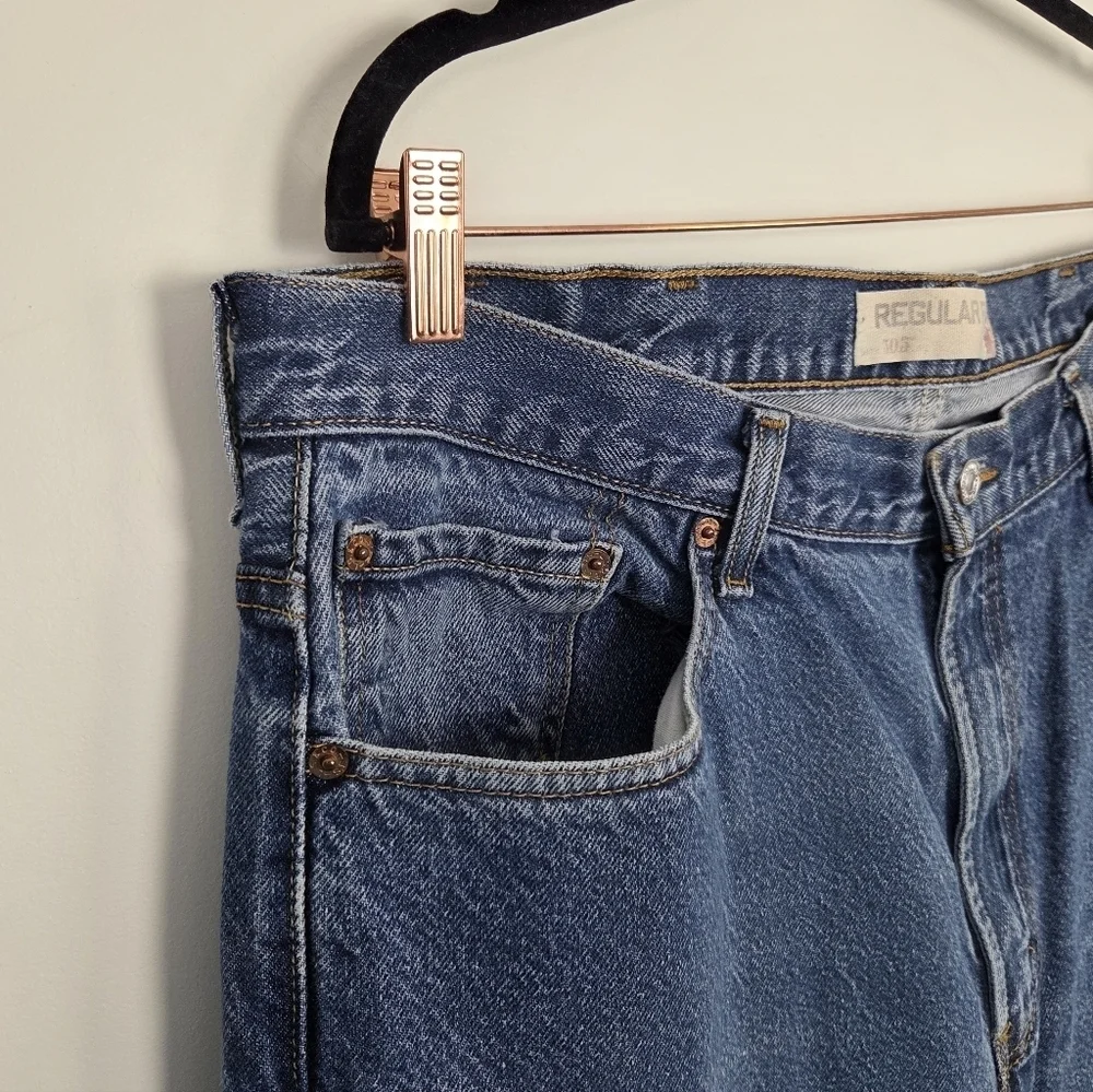 Levi's 505 Regular Fit Blue Denim Straight Jeans Size 40x32 100% Cotton
